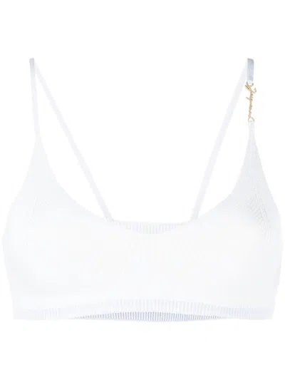 Jacquemus Le Bandeau Pralu Knitted Bra In Lilac