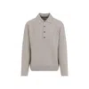 Jacquemus Collared Knitwear With Ribbed Cuffs And Hem In Gray