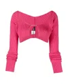Jacquemus Pink 'la Maille Pralu' Cardigan In Red