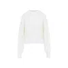 Jacquemus Merino Wool Sweater With Logo Embroidery In White