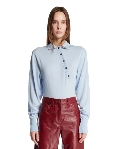 Jacquemus Sweater With Asymmetric Buttons In Blue
