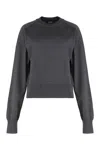 Jacquemus Sweater With Round Neck Brode In Merino Wool In Gray