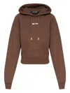 Jacquemus Drawstring Hood Gros-grain Hoodie In Brown