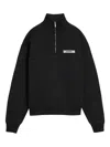 Jacquemus Grog Grain Zip-neck Sweatshirt In Black