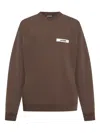 Jacquemus Basic Crew Neck T-shirt With Long Sleeves In Brown