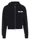 Jacquemus The Gros Grain Zip-up Hooded Sweatshirt In Black