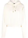 Jacquemus Le Hoodie Gros Grain Cotton Crop Hoodie In Neutral