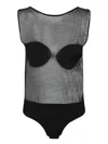 Jacquemus Black Bodysuit With Daring Open Back In Black