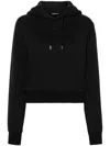 Jacquemus Cropped Drawstring Hoodie With Minimalist Design In Black