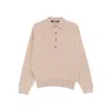 Jacquemus Polo Collar Knitwear With Ribbed Cuffs And Hem In Brown