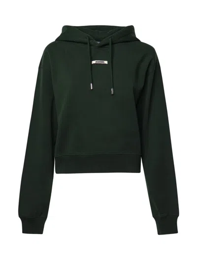 Jacquemus Le Hoodie Gros Grain Hooded Cotton Sweatshirt In Animal Print