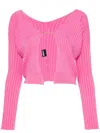 Jacquemus 'la Maille Pralù Longue' Cardigan In Neon Pink