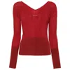 Jacquemus Le Haut Pralu Off-shoulder Sweater In Red