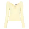 Jacquemus Silk Sweaters In Yellow