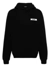 Jacquemus Black Hooded Sweatshirt With Minimalist Design In Black