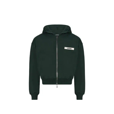 Jacquemus Gros-grain Hoodie In Green