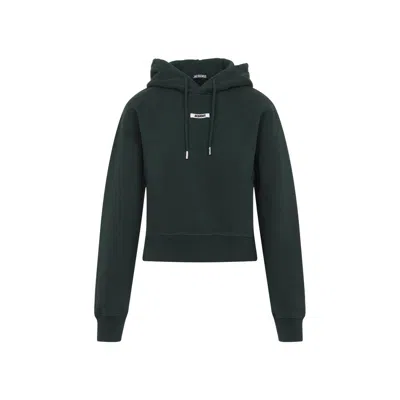 Jacquemus Le Hoodie Gros Grain Hooded Cotton Sweatshirt In Animal Print