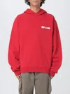 Jacquemus Men Le Hoodie Grosgrain Hooded Sweatshirt In Red
