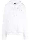 Jacquemus White Le Raphia 'le Sweatshirt Brodé' Hoodie In White