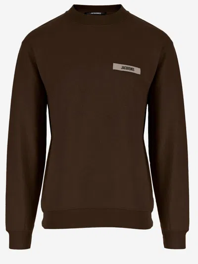 Jacquemus Sweatshirt Le Sweatshirt Grosgrain In Brown