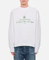 Jacquemus Crewneck Sweatshirt With Front Print And Ribbed Details In White
