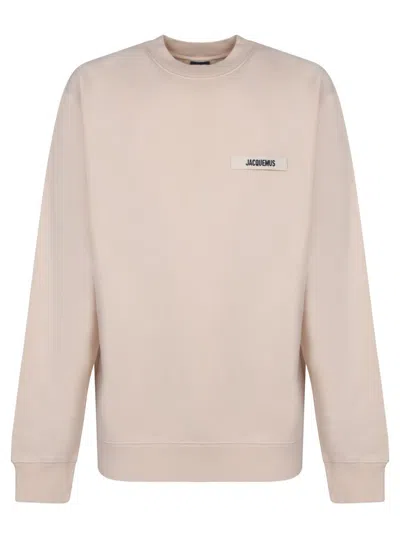 Jacquemus Beige Cotton Sweatshirt In Pink