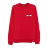 Jacquemus Men Le Hoodie Grosgrain Hooded Sweatshirt In Red