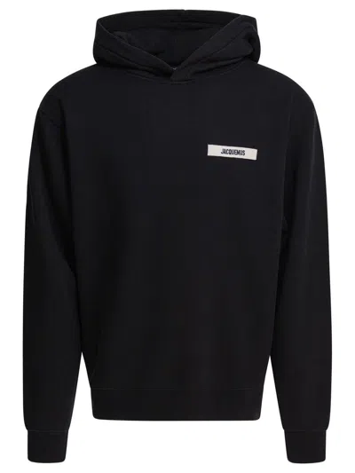 Jacquemus Le Hoodie Gros Grain Sweatshirt In Black