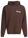 Jacquemus Gros Grain Hooded Sweatshirt In Brown
