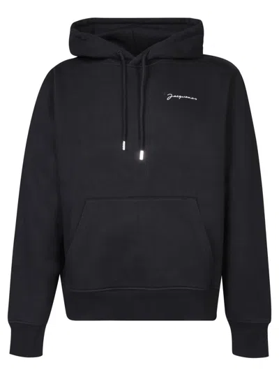 Jacquemus Men's Brodã© Cotton Hoodie In Black