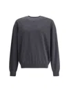 Jacquemus Men Crew-neck Sweater In Merino Wool In Gray