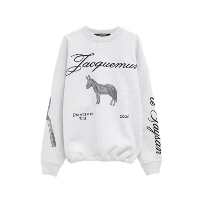 Jacquemus Sweatshirts Gray In White