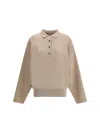 Jacquemus Polo Collar Knitwear With Ribbed Cuffs And Hem In Neutral