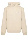 Jacquemus Relaxed Fit Cotton Hoodie With Subtle Branding In Neutral