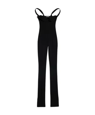 Jacquemus Sweetheart-neck Sleeveless Jumpsuit In Black