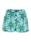 Jacquemus Le Maillot Puntini Light Blue Swimsuit With Elastic Waist And All-over Print In Tech Fabric Man In Light Blue