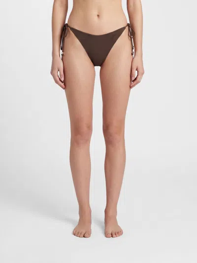 Jacquemus Le Bas De Plage String Bikini Bottoms In Brown