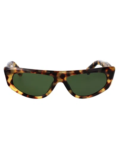 Jacquemus T-shell/ Gold/ Green Acetate Sunglasses In Brown