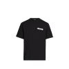 Jacquemus Minimalist Black Short-sleeve Cotton T-shirt With Patch Detail In Black