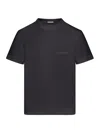 Jacquemus Black Fitted T-shirt With Logo Patch In Stretch Cotton Woman In Black