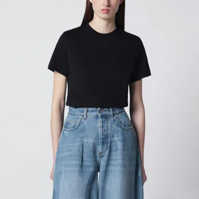 Jacquemus T-shirt In Cotone Nera Con Logo In Black