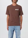 Jacquemus Le T-shirt Gros Grain Brown T-shirt With Logo Patch On The Front In Cotton Man In Brown