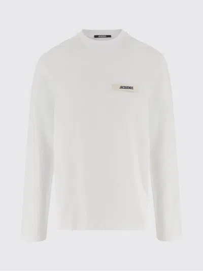 Jacquemus Le Tshirt Gros Grain Cotton Ls  T-shirt In White