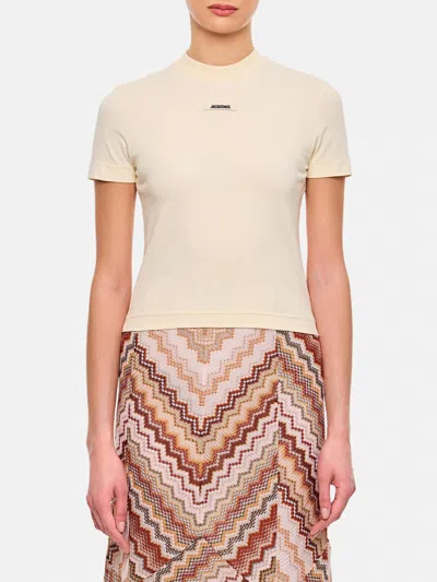 JACQUEMUS T-SHIRT JACQUEMUS WOMAN COLOR BEIGE,H19217022