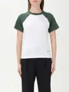 Jacquemus Cotton Blend T-shirt With Contrasting Raglan Sleeves In Green