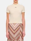 Jacquemus Gros Grain Crew Neck Cotton Blend Top In Neutral