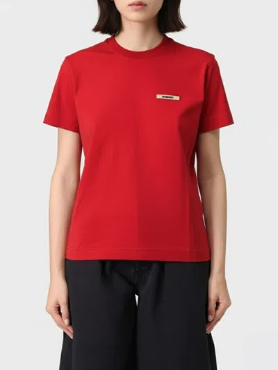 JACQUEMUS T-SHIRT JACQUEMUS WOMAN COLOR RED,H18523014