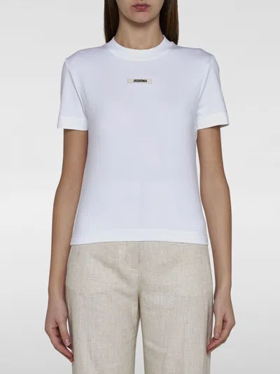 JACQUEMUS T-SHIRT JACQUEMUS WOMAN COLOR WHITE,F81928001