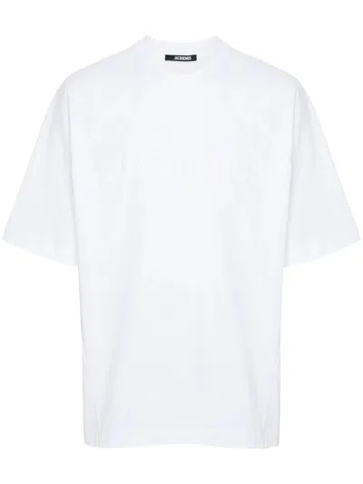 Jacquemus T-shirt Le Tshirt Typo With Print In White
