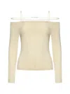 Jacquemus Long Sleeve Lingerie Sierra T-shirt In Light Ivory